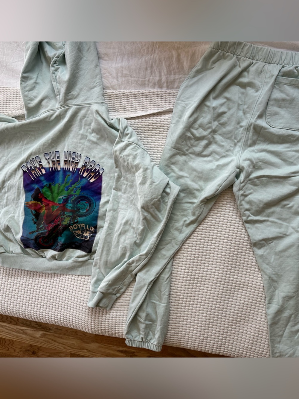 Boys Lie Sweatshirt and Joggers Set in Pale Mint